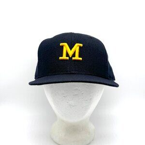 Vintage University Michigan New Era Pro Model 100% Wool Hat Sz 7 1/4 Made USA